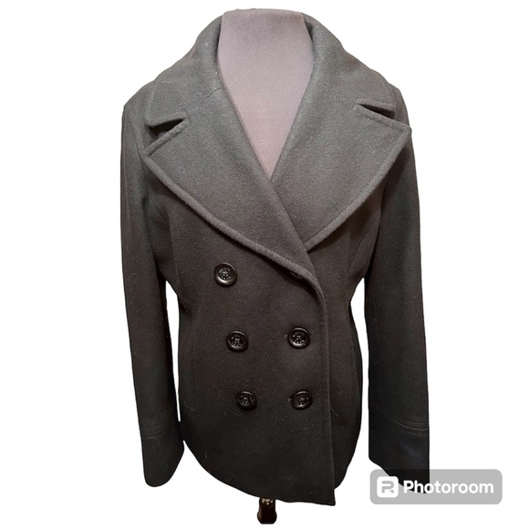 Michael Michael Kors black pea coat size large - Picture 2 of 13